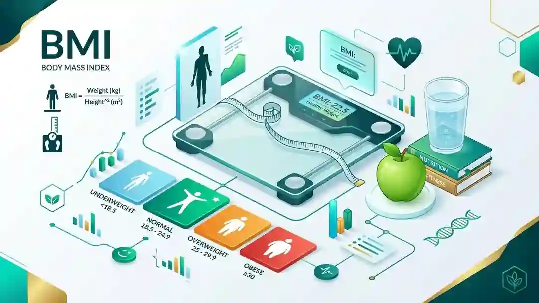 Body Mass Index (BMI) Chart and Healthy Weight Categories Infographic