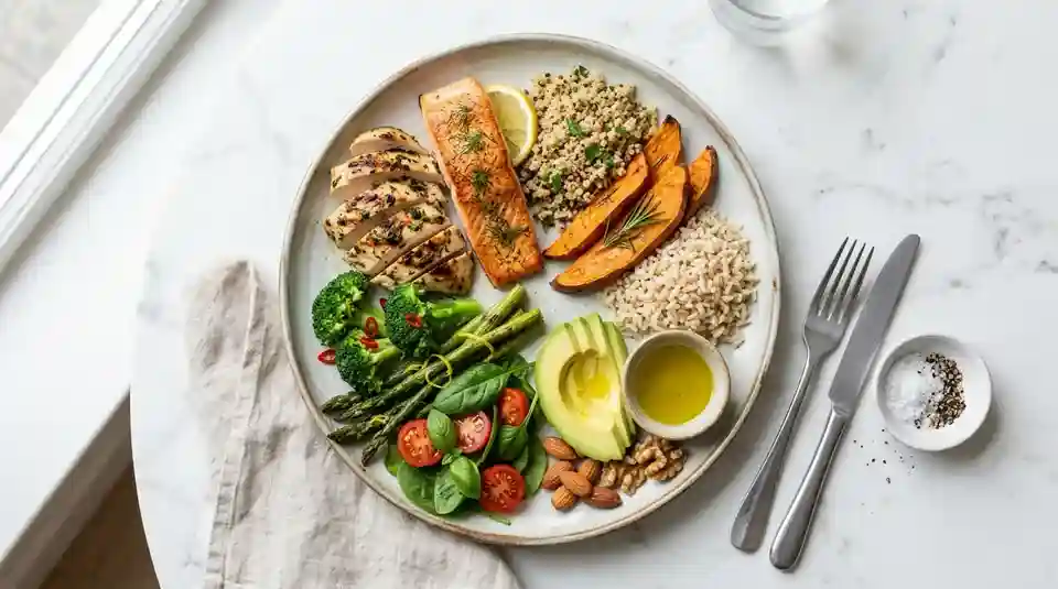 Balanced Macronutrient Plate Nutrition Guide for Healthy Caloric Deficit